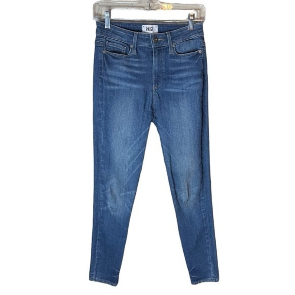 Paige Margot Ankle Dark‎ Wash Jeans Light Distressing Size 26